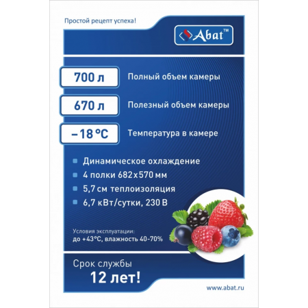 Шкаф морозильный Abat ШХн-0,7, краш., верхний агрегат Шкаф морозильный Abat ШХн-0,7, краш., верхний агрегат